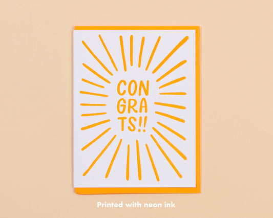 congrats letterpress greeting card