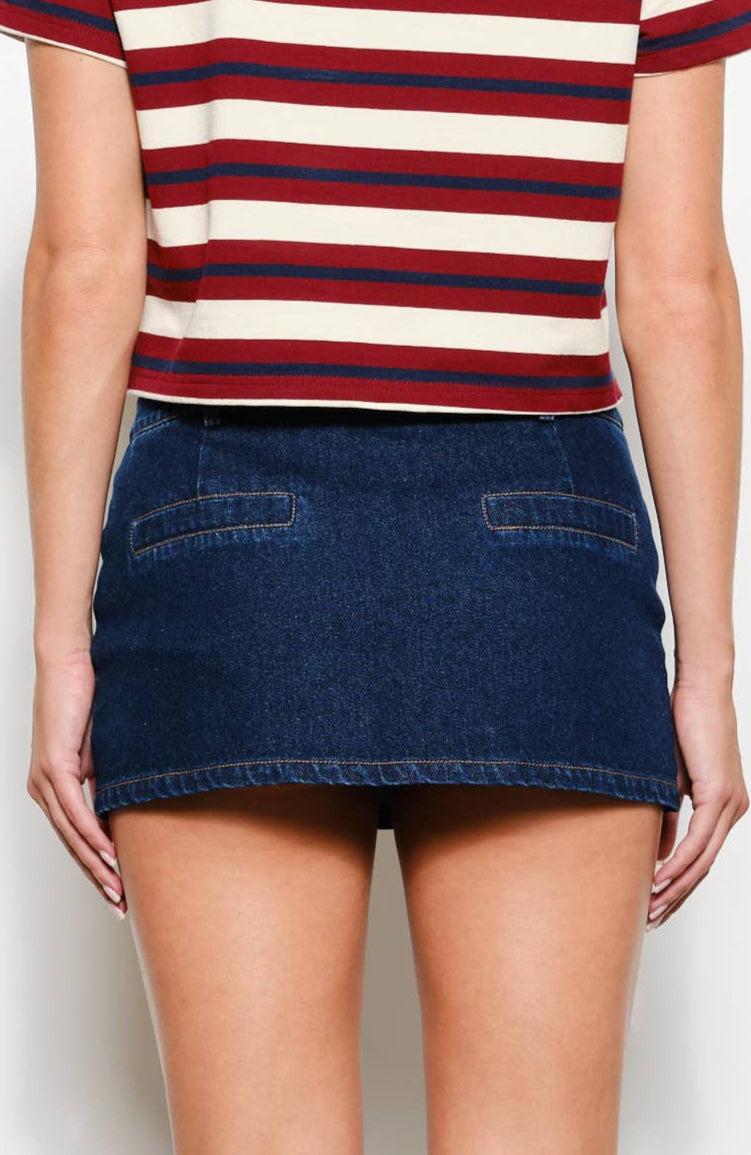 nia micro skort – denim