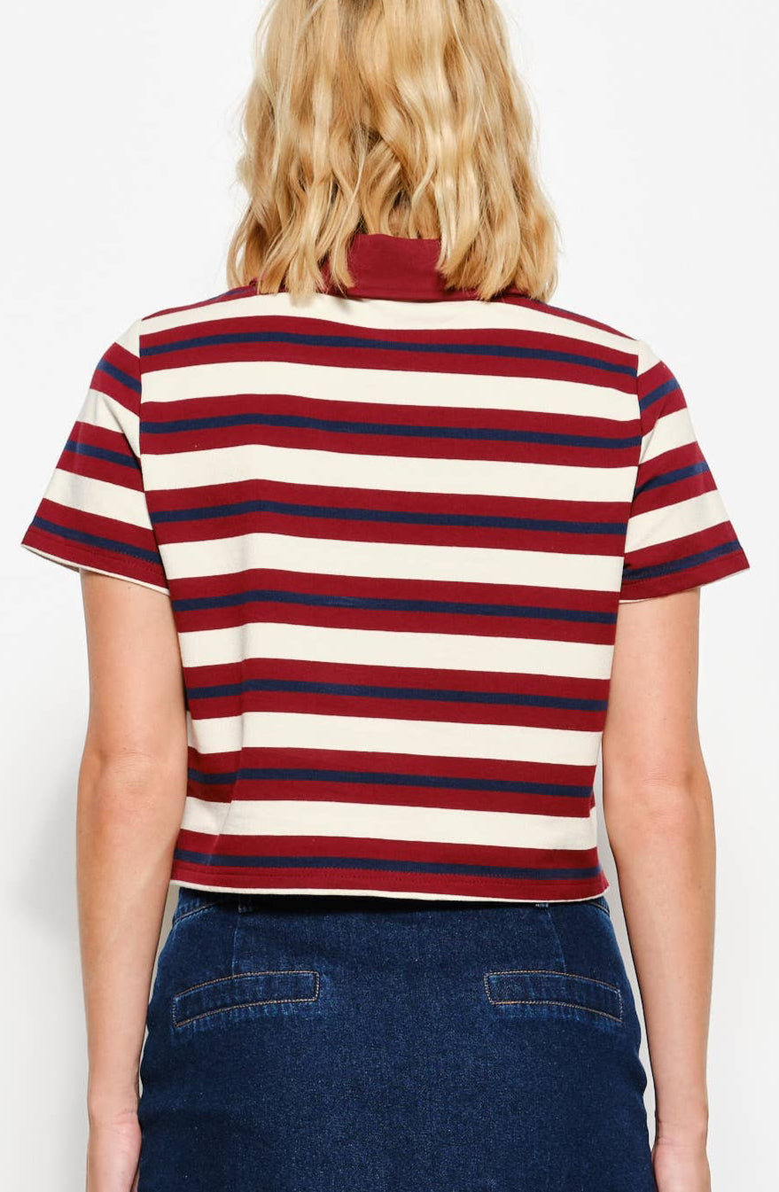 cammie polo - burgundy