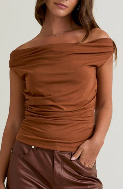 zara top - brown