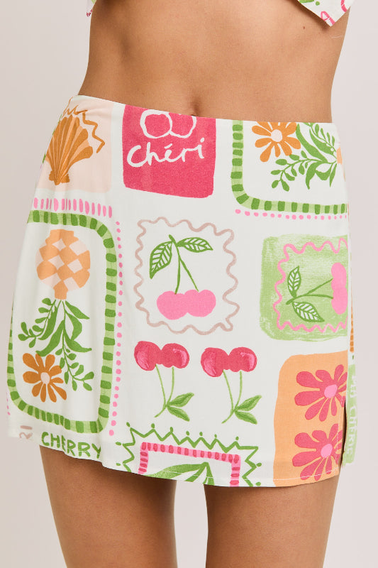 mon chéri skirt - pink & lime