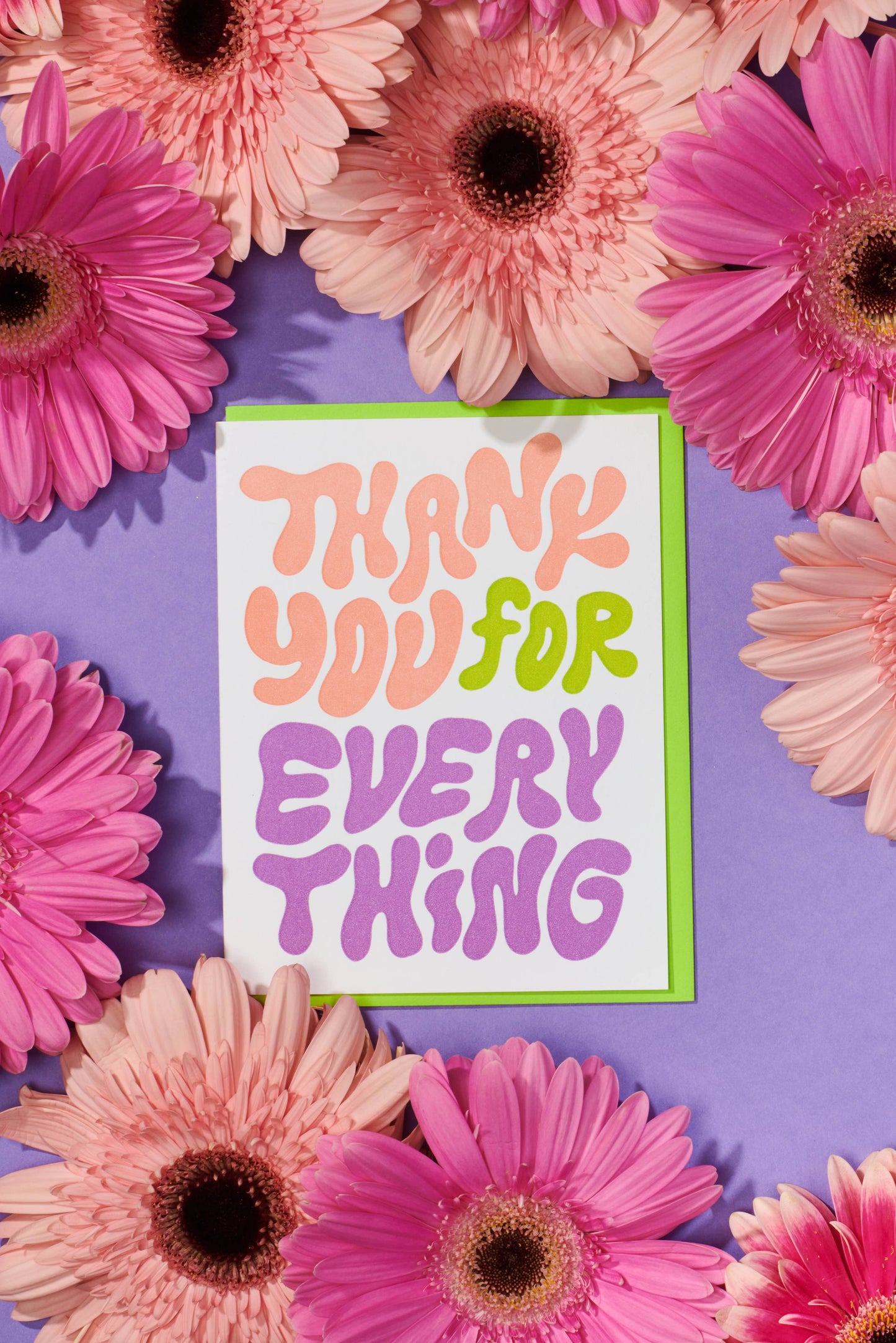 bubble thank you letterpress card