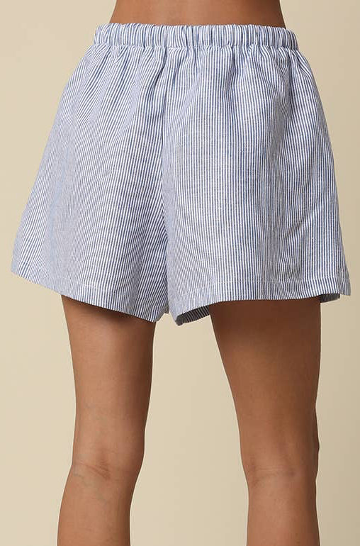 alison linen shorts - denim