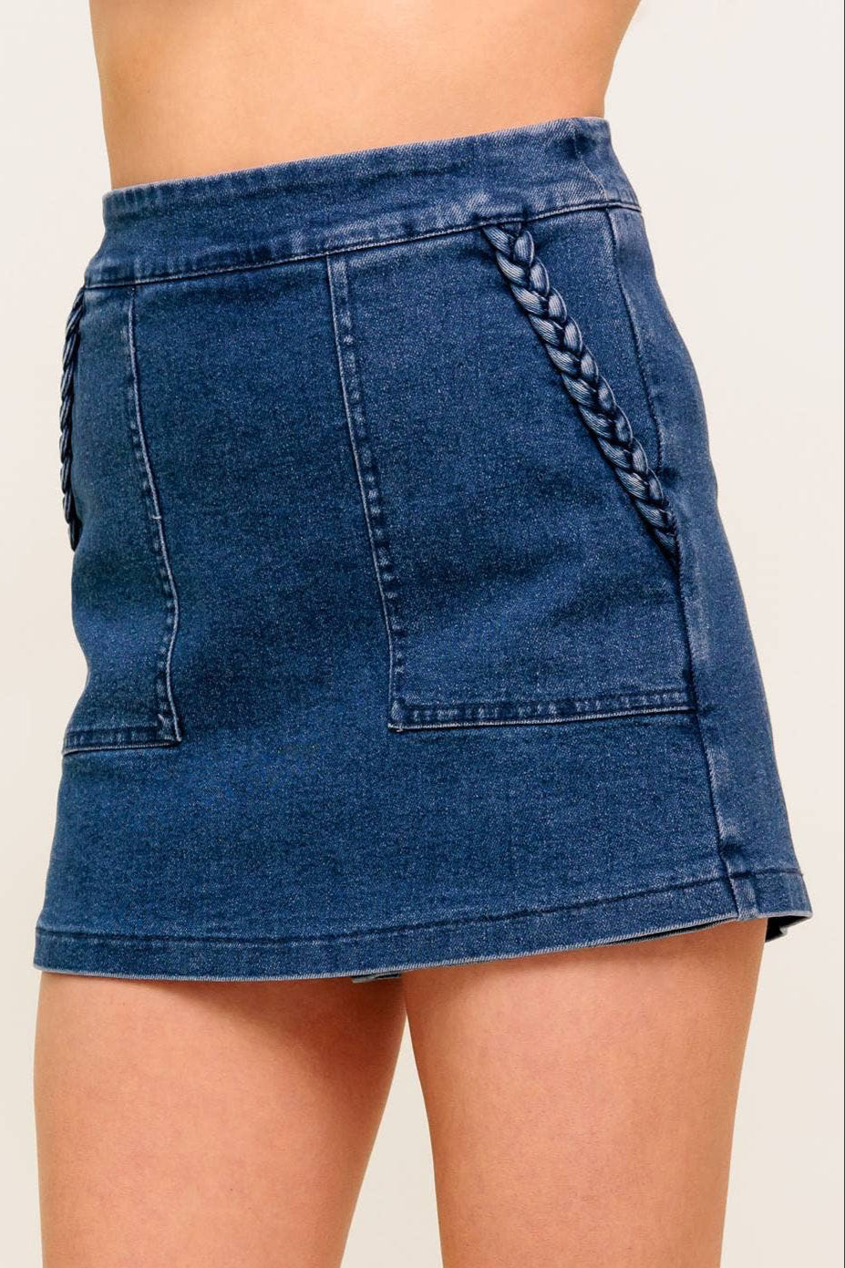 kyla skort - dark wash