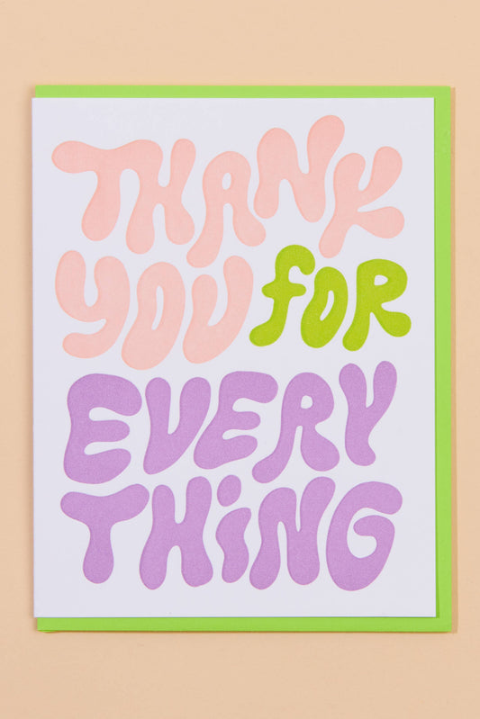 bubble thank you letterpress card