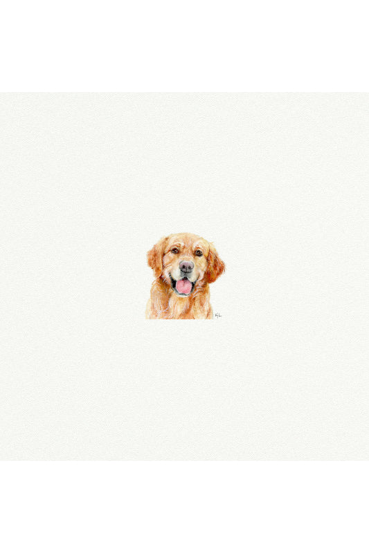 tiny watercolor print - golden retriever