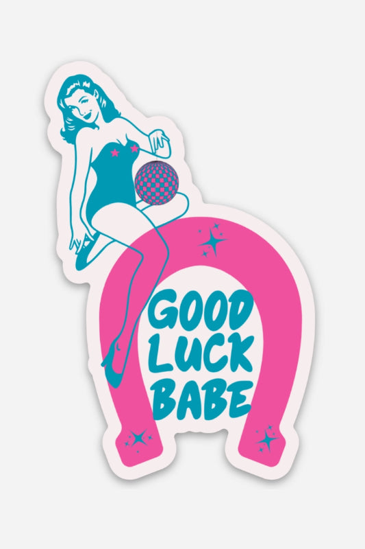 good luck babe horseshoe sticker