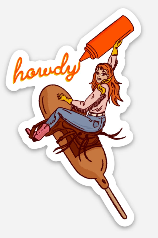 cowgirl corn dog sticker