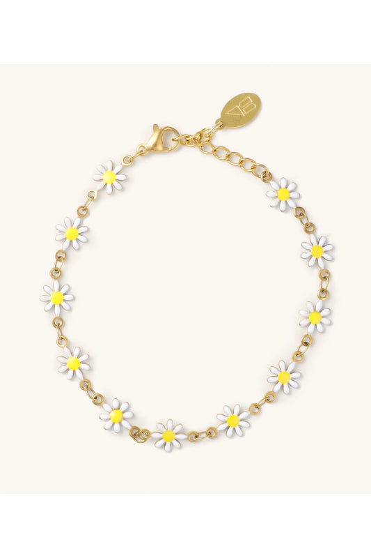 daisy chain bracelet - white