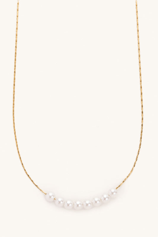 nina dainty pearl necklace - gold