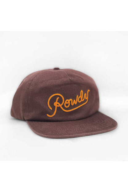 rowdy snapback hat - brown