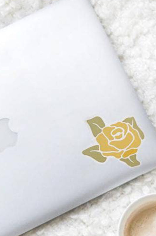 river road clothing co sticker - yellow rose