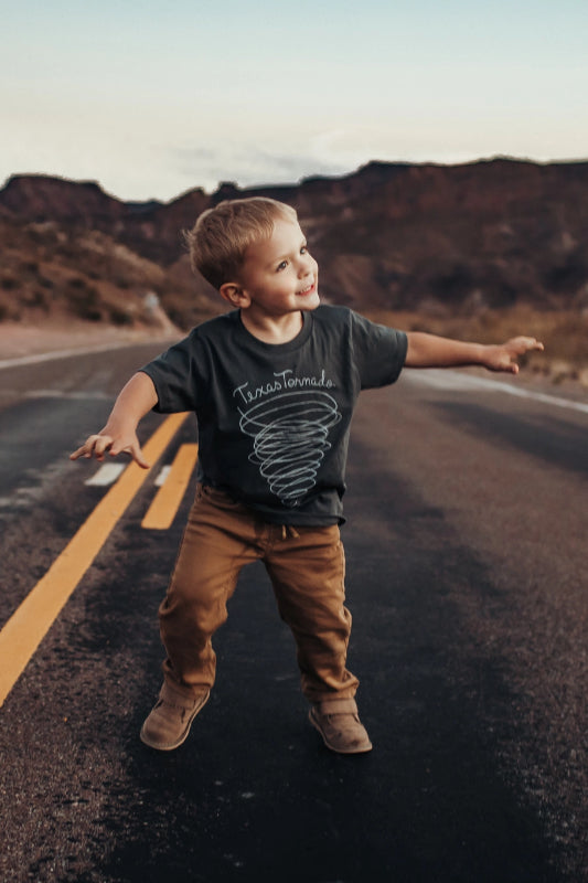 kid's texas tornado tee - grey
