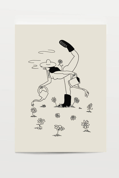 gardening art print - 5x7