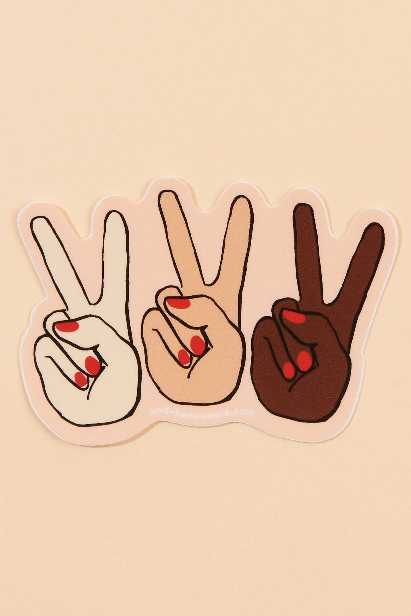 peace hands sticker