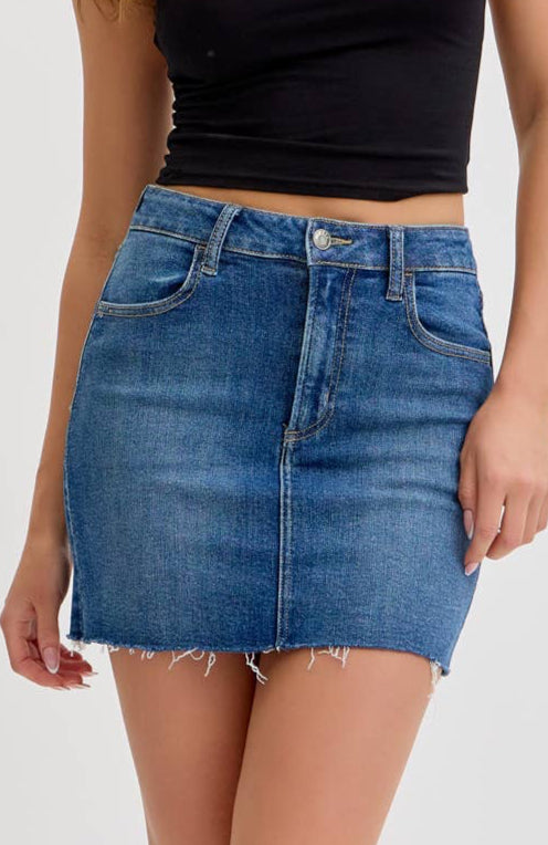 brynn skirt - mid wash