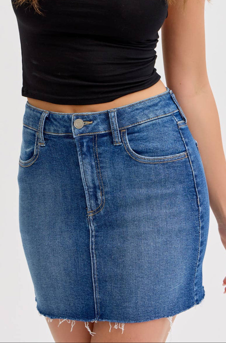brynn skirt - mid wash