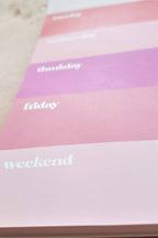 colorblock undated weekly planner notepad