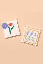 tulip letterpress coasters - red
