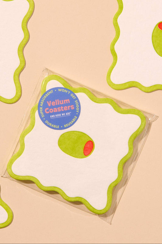 crudité coasters - olive