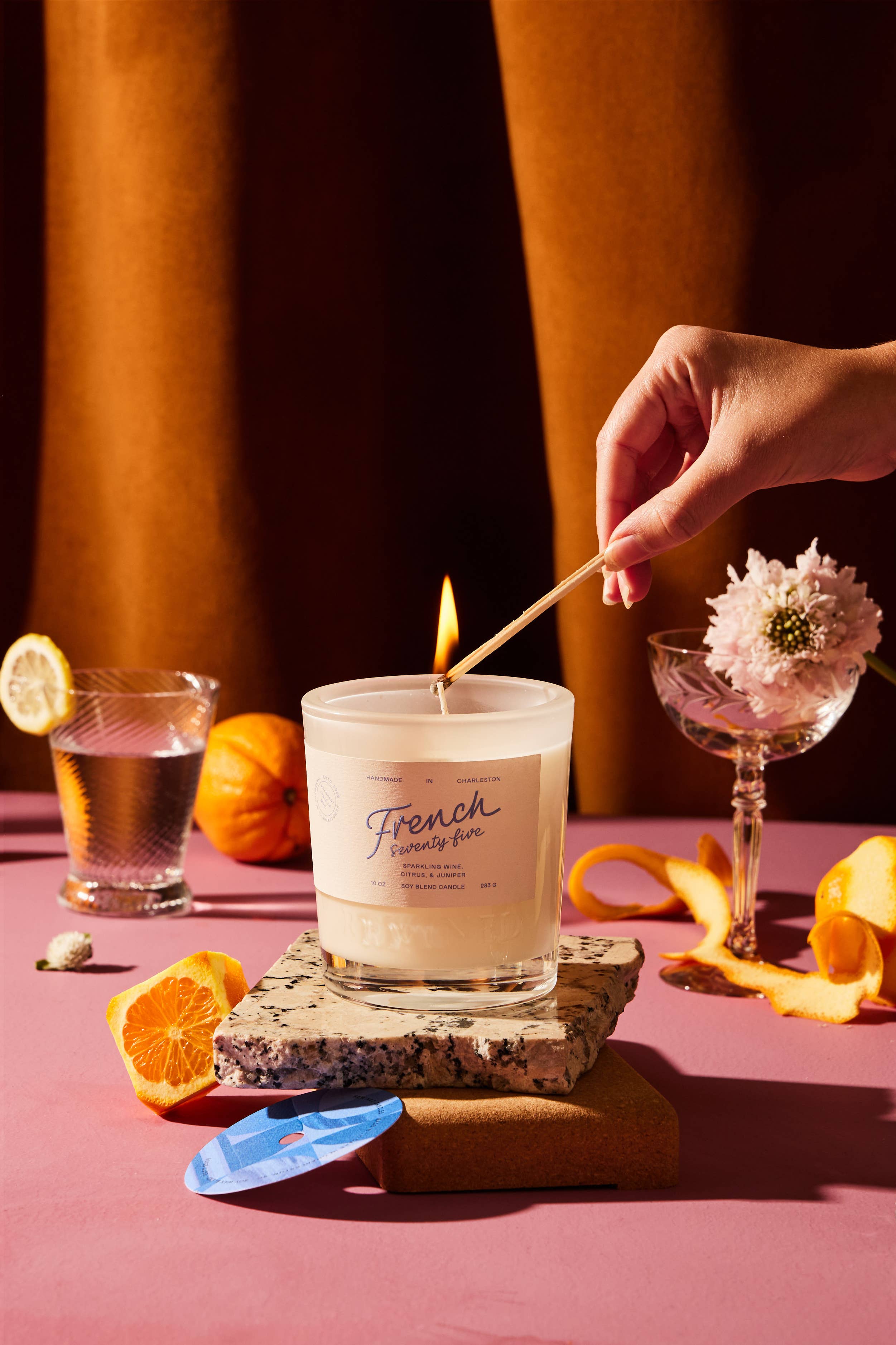 cocktail candle - french 75