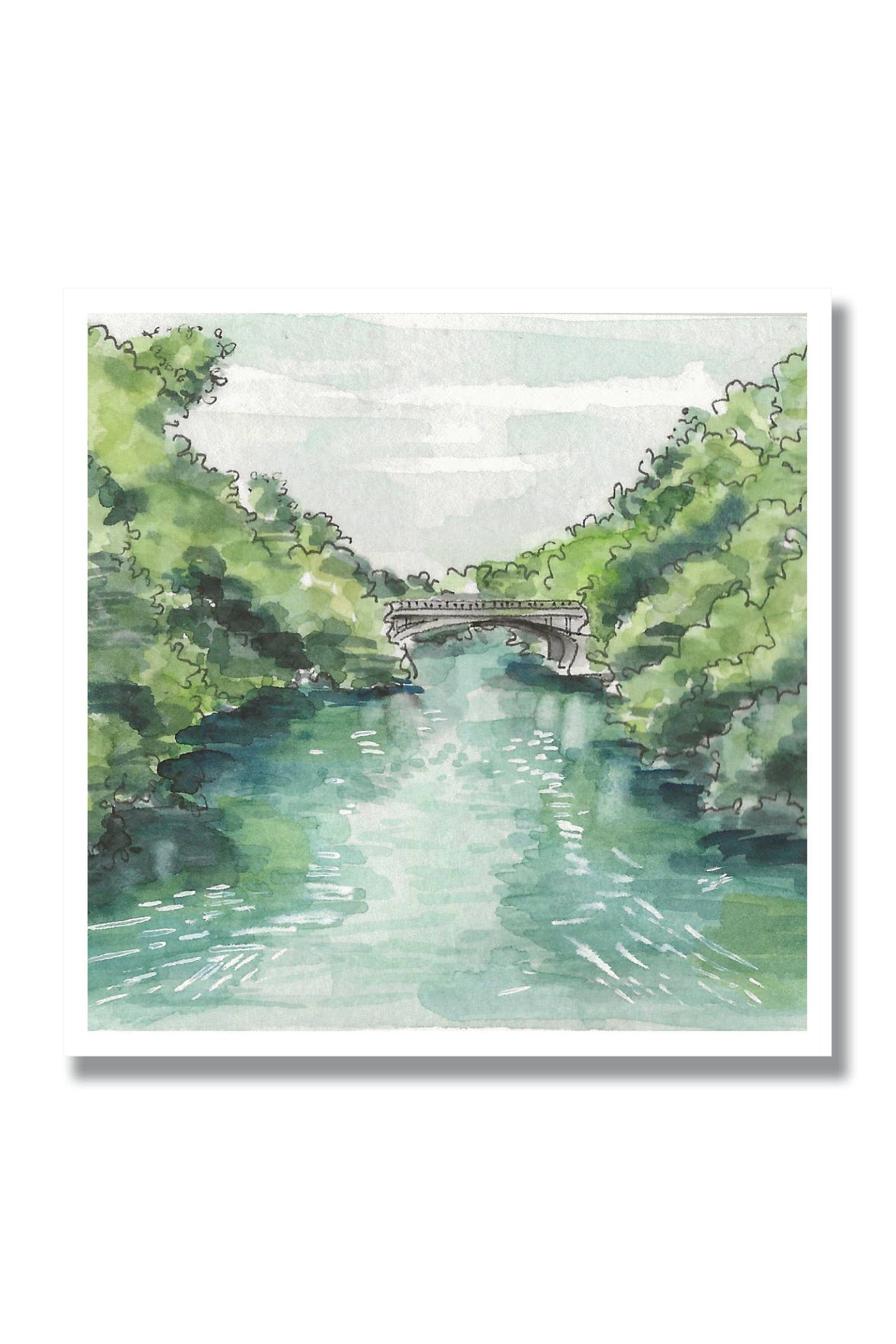 town lake mini art print
