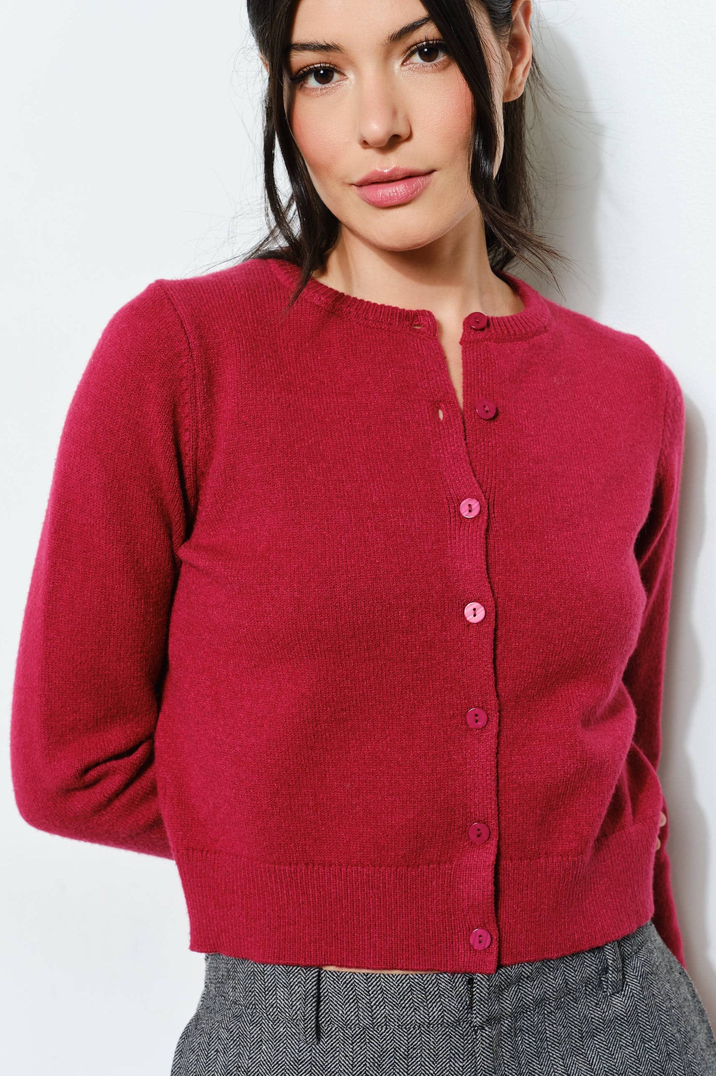 devyn cardigan - burgundy