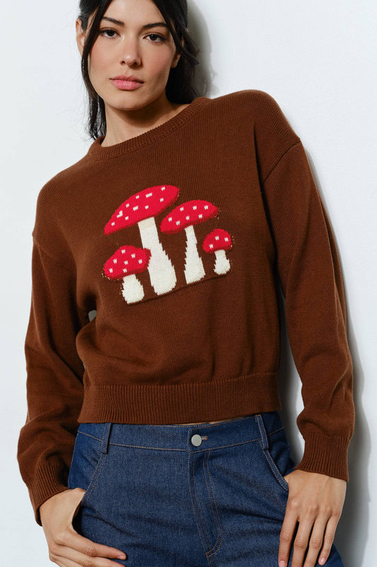 mushroom sweater - brown