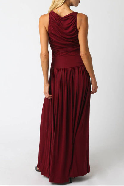 leni maxi dress - burgundy