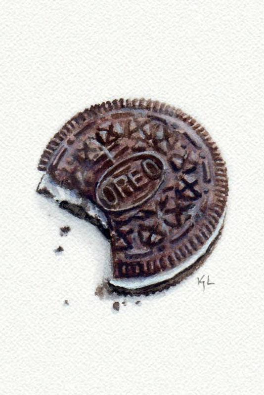 tiny watercolor print - oreo