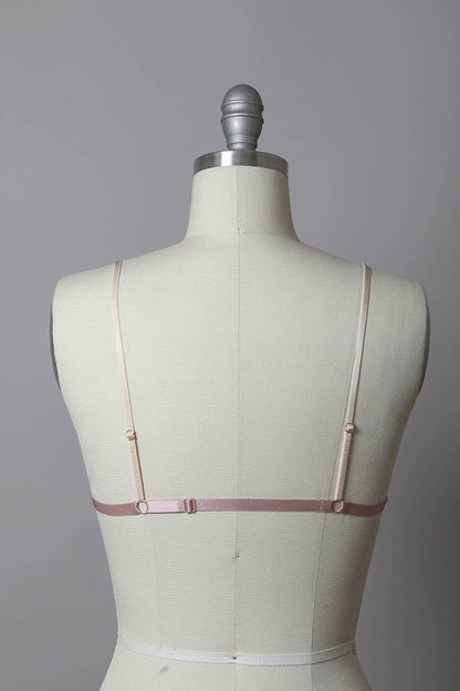daisy embroidered bralette - pink