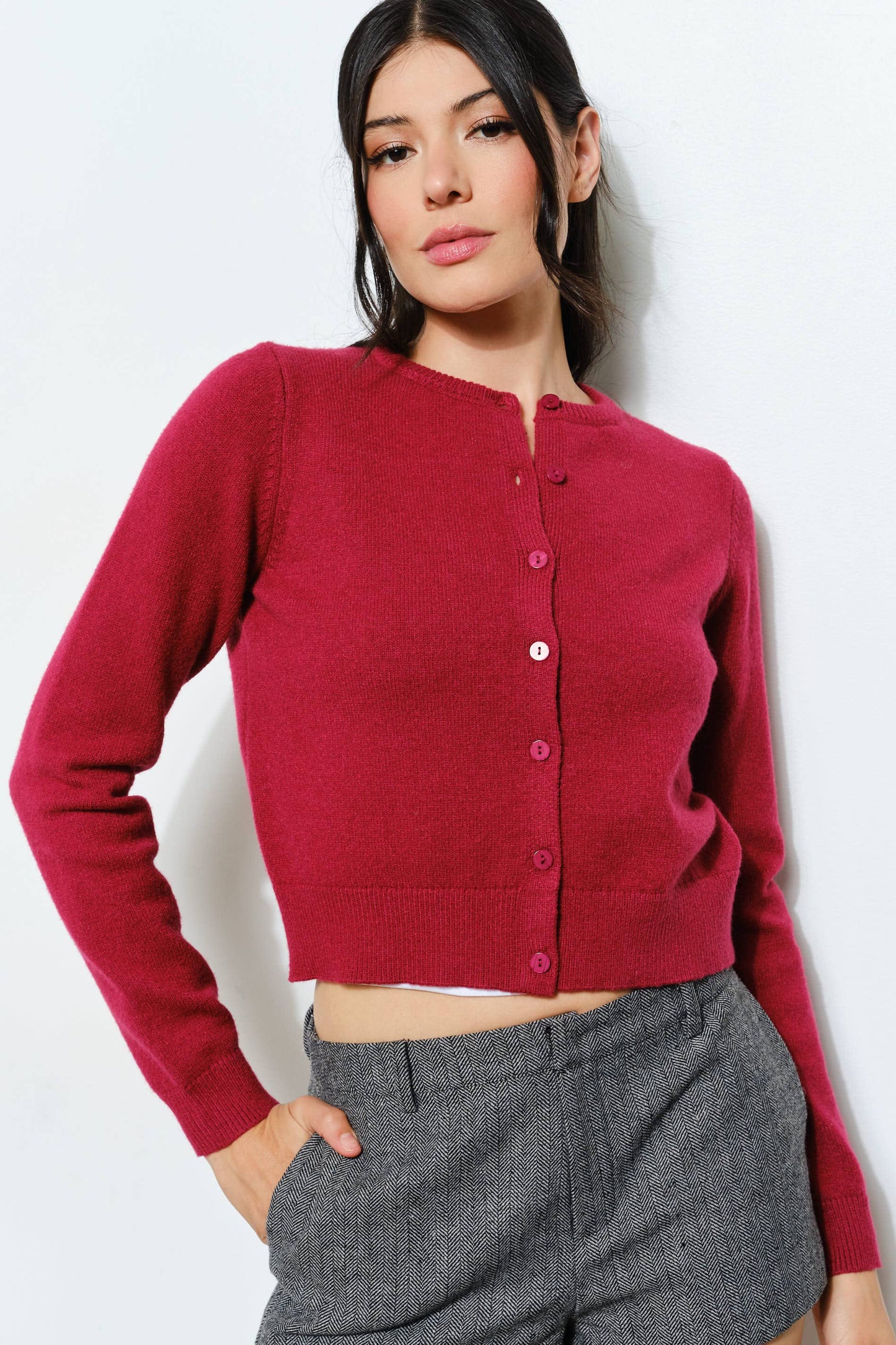 devyn cardigan - burgundy