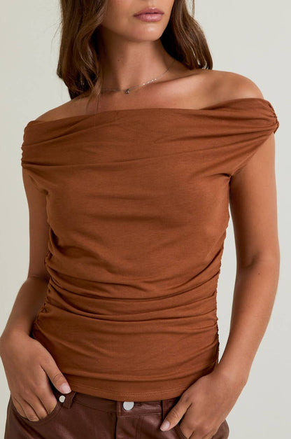 zara top - brown