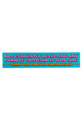 not accepting criticism at this time sticker