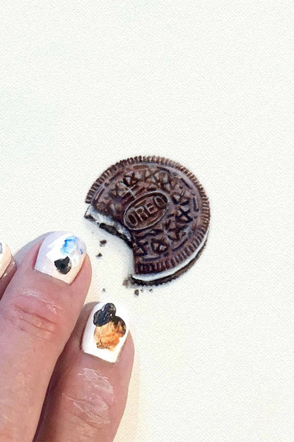 tiny watercolor print - oreo
