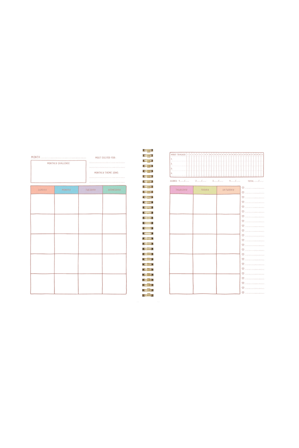 goal getter lite planner - trippy floral