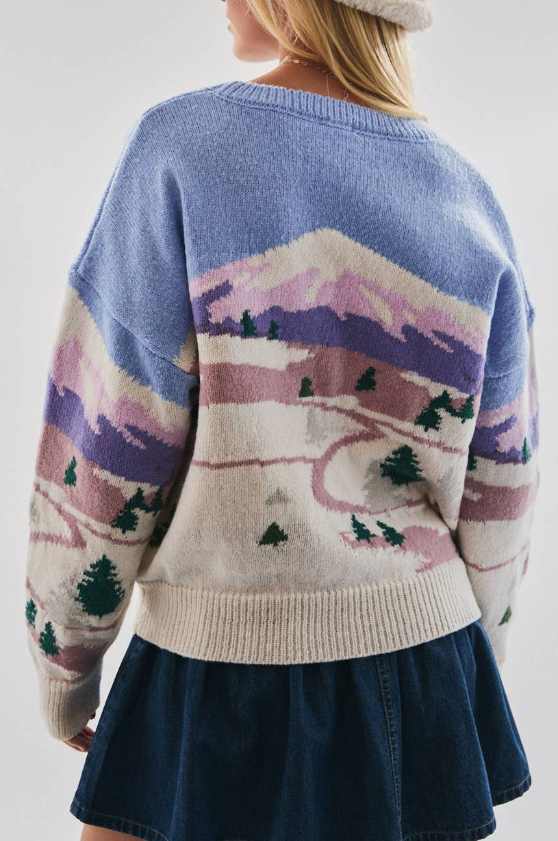 ski village sweater - light blue