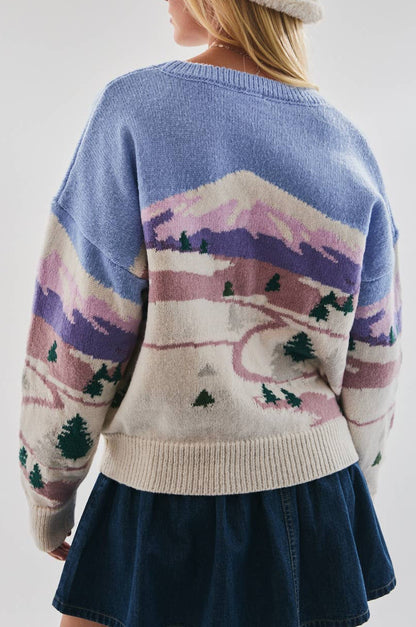 ski village sweater - light blue