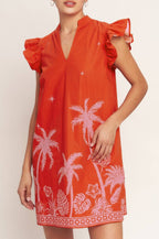 paloma dress - tomato red