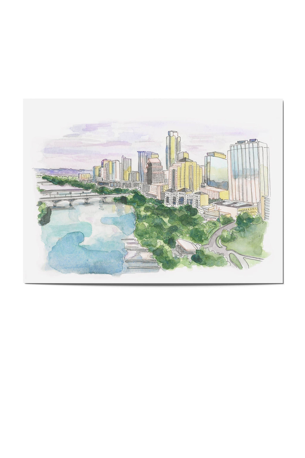 purple sunset postcard