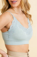 comfort lace trim bralette - sage