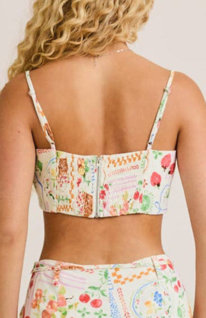 maci top - cream multi