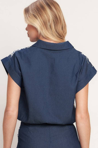 maggie top - dark denim