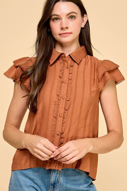 san jacinto top - burnt orange
