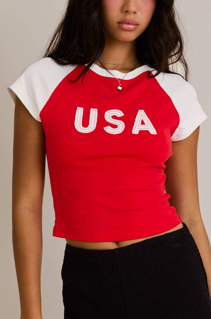 usa tee - red