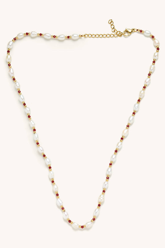 priscilla pearl necklace - ruby