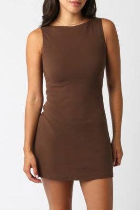 helia mini dress - brown