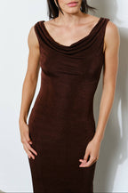 calista maxi dress - dark brown