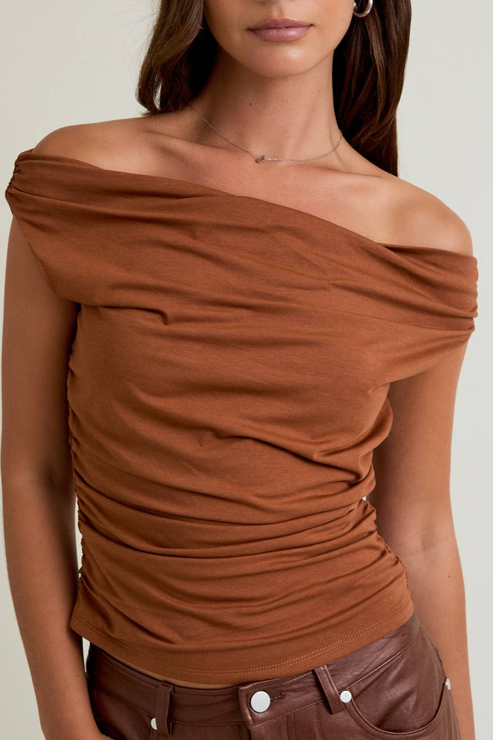 zara top - brown