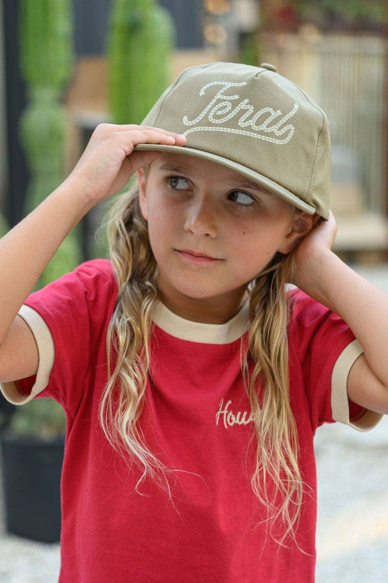 kid's howdy vintage ringer - red